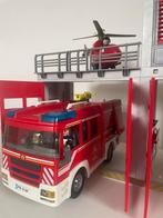 PLAYMOBIL Brandweerkazerne 9462 + Brandweerauto 9464, Ophalen of Verzenden, Zo goed als nieuw, Complete set