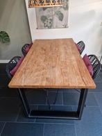 Eethoek bestaande uit tafel met 4 rotan stoelen, Huis en Inrichting, Ophalen, Zo goed als nieuw, 4 tot 6 stoelen