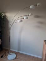 Zilveren witte booglamp vloerlamp 5 lichtpunten Xenario, Ophalen, Gebruikt, 200 cm of meer, Glas