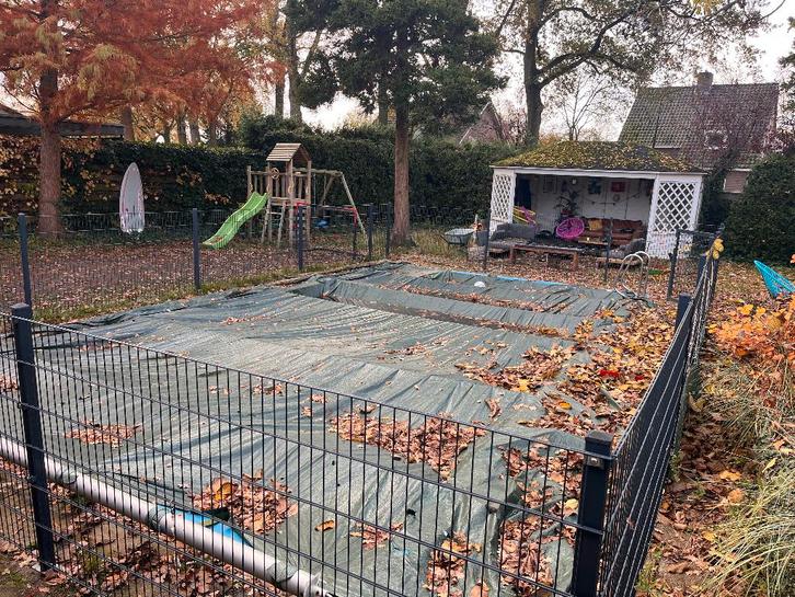 Hekwerk Dubbelstaaf Gaasmat 35 meter, Tuin en Terras, Tuinhekken en Hekwerk, Gebruikt, Dubbelstaafmat hekwerk, IJzer, Met poort
