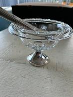 Kristallen Bonbon / suikerklontjes schaal met Zilveren Voet, Antiek en Kunst, Antiek | Glas en Kristal, Ophalen of Verzenden