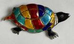 Broche Schildpad met gekleurd emaille, Overige materialen, 4 tot 7 cm, Gebruikt, Overige kleuren