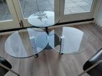 Design salon tafel 3 glasplaten, verstelbaar, Minder dan 55 cm, Gebruikt, Rond, Glas
