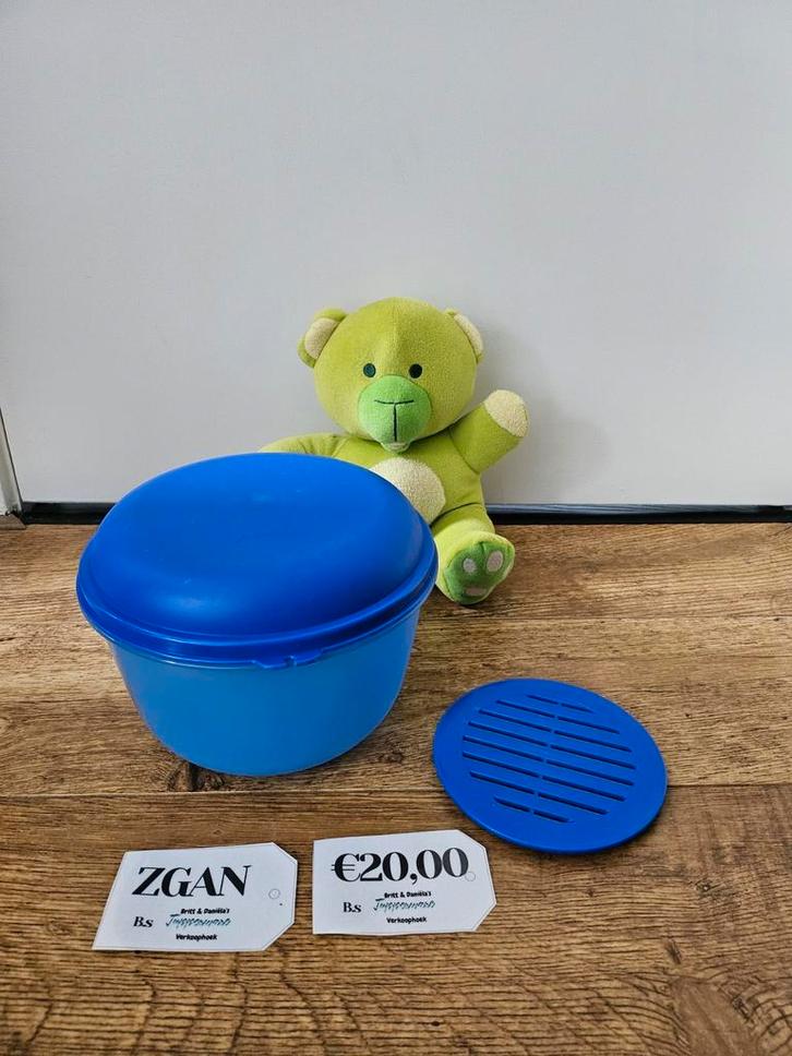 Tupperware zgan slabol / knappervers blauw, Huis en Inrichting, Keuken | Tupperware, Zo goed als nieuw, Bak of Kom, Blauw, Ophalen of Verzenden