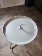 Bijzettafeltje 40 cm diameter met handige greep., Ophalen, Minder dan 55 cm, Metaal of Aluminium, Rond