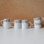Set mokken en kannetje met bloemen, Ophalen of Verzenden, Zo goed als nieuw, Overige stijlen, Kop(pen) en/of Schotel(s)