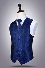 Heren Mannen 2xl xxl Vest stropdas zakdoek pak blauw set, Kleding | Heren, Kostuums en Colberts, Nieuw, Overige maten, Ophalen of Verzenden