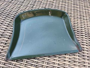 Antiek donker groen emaille blik (van stoffer en blik) €12 beschikbaar voor biedingen