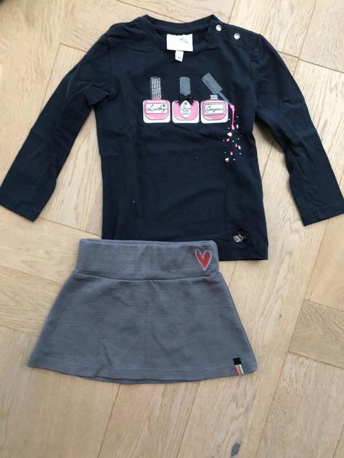 ZGAN Leuke set LeChic shirt en Quapi rokje mt 92, Kinderen en Baby's, Kinderkleding | Maat 92, Zo goed als nieuw, Meisje, Setje