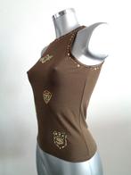 Swish Jeans top met studs en pailletten, S/M origineel, Maat 38/40 (M), Bruin, Verzenden, Zo goed als nieuw
