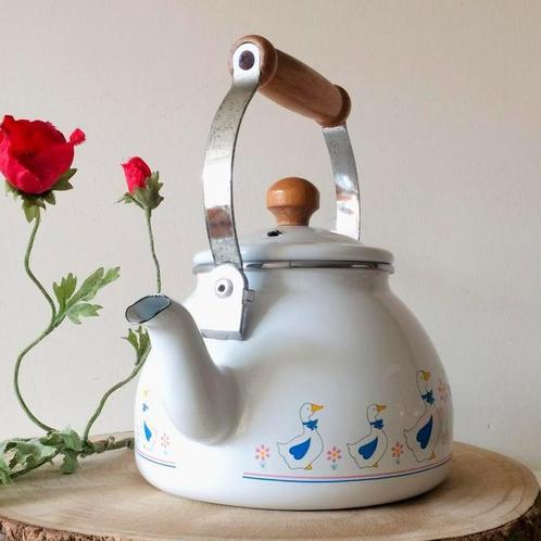 Vintage Emaille Waterkoker of Theeketel Blue Ribbon Goose, Huis en Inrichting, Keuken | Keukenbenodigdheden, Nieuw, Ophalen of Verzenden