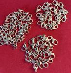 100 zilverkleurige karabijn sluitinkjes  van 10mm, 12mm 14mm, Ophalen of Verzenden, Nieuw