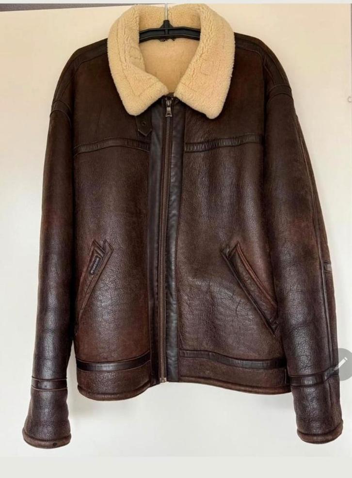 MC Gregor Vintage lammycoat jas ( lamb leather) mt56, Kleding | Heren, Jassen | Winter, Gedragen, Maat 56/58 (XL), Bruin, Ophalen of Verzenden