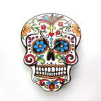 Mexicaanse Sugar Skull Klok / Wandklok Schedel Doodskop, Verzenden, Nieuw, Analoog, Wandklok