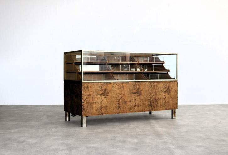 vintage toonbank | jaren 40 | display | kast | Zweeds, Huis en Inrichting, Kasten | Vitrinekasten, Gebruikt, Minder dan 100 cm