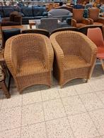 Rotan fauteuils - set van 2, Ophalen, Gebruikt, Minder dan 75 cm, Riet of Rotan