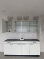 Witte Keuken met Zwart Blad, Wit, Enkelwandige keuken, Ophalen of Verzenden, Zo goed als nieuw