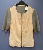 Arma shirt / truitje creme leer met grijs gebreid 36 S 44431, Arma, ., Arma, Ophalen of Verzenden