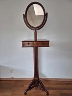 Antieke scheertafel met spiegel, Ophalen of Verzenden, Ovaal, Minder dan 50 cm, 150 tot 200 cm