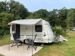 Fendt 390 Bianco, mover + fietsenrek op dissel +  luifel, Caravans en Kamperen, Caravans, Frans bed, Treinzit, Tot en met 3, Particulier