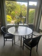 Marmeren ronde eettafel - vintage., Huis en Inrichting, Tafels | Eettafels, Ophalen, Zo goed als nieuw, Rond, 100 tot 150 cm