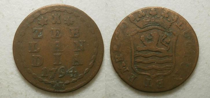 Zeeland Duit 1794, Postzegels en Munten, Munten | Nederland, Losse munt, 1 cent, Vóór koninkrijk, Ophalen of Verzenden