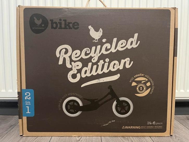 Wishbone 2 in 1 bike recycled edition zwart leeftijd 1,5 - 6, Kinderen en Baby's, Speelgoed | Buiten | Voertuigen en Loopfietsen