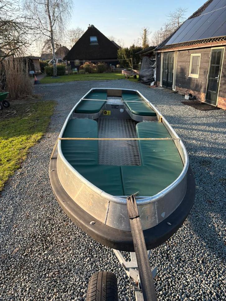 Zelflozende VV E -Greensilver Aluminium rondzit sloep 480 E, Watersport en Boten, Vis- en Consoleboten, Gebruikt, Tot 10 pk, 3 tot 6 meter