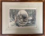 Handgekleurde litho van Rozendaal, Waterberg en de kerk van, Ophalen of Verzenden