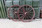 Wagenwiel, houten wagenwielen, set van twee, ø112 cm., Ophalen