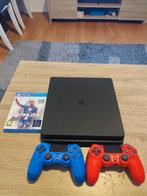 PS4 Slim + 2 Controllers + FIFA 23, Spelcomputers en Games, Spelcomputers | Sony PlayStation 4, Ophalen, Met 2 controllers, Slim