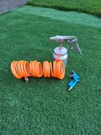 Zandstraalpistool met compressor slang en luchtpistool, Minder dan 25 liter, Ophalen of Verzenden, Gebruikt, Minder dan 200 liter/min