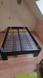 Zwart bed 140x220 + 2 lattenbodems 70x220 - Goede staat, Gebruikt, Zwart, Twijfelaar, Modern