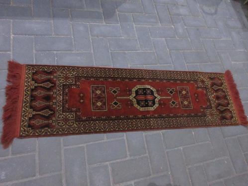 smyrna tafel loper dieprood met franje, Huis en Inrichting, Tafelkleden, Gebruikt, Rechthoek, Buiten, Ophalen of Verzenden