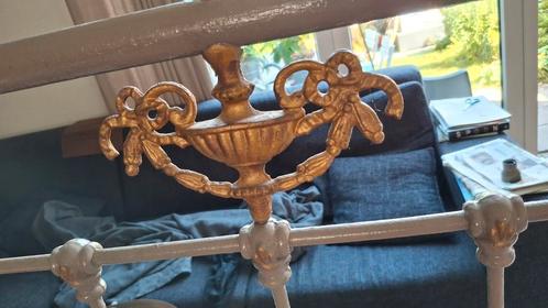 Antiek Frans spijlenbed 100 bij 200 cm, Huis en Inrichting, Slaapkamer | Bedden, Gebruikt, Eenpersoons, 100 cm, 200 cm, Metaal