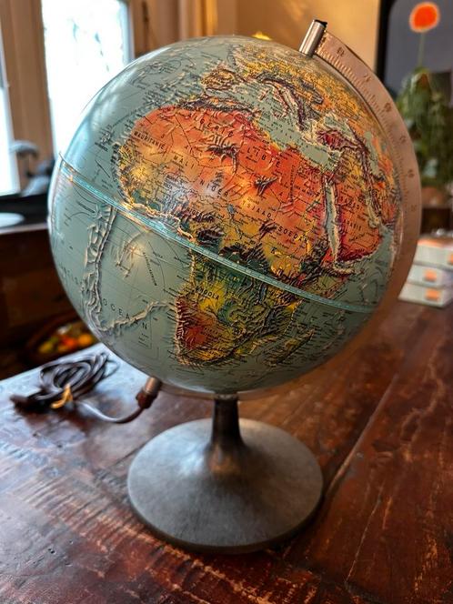 Vintage Deense wereldbol Scan-globe licht Denemarken izgst, Huis en Inrichting, Woonaccessoires | Wereldbollen, Gebruikt, Ophalen of Verzenden