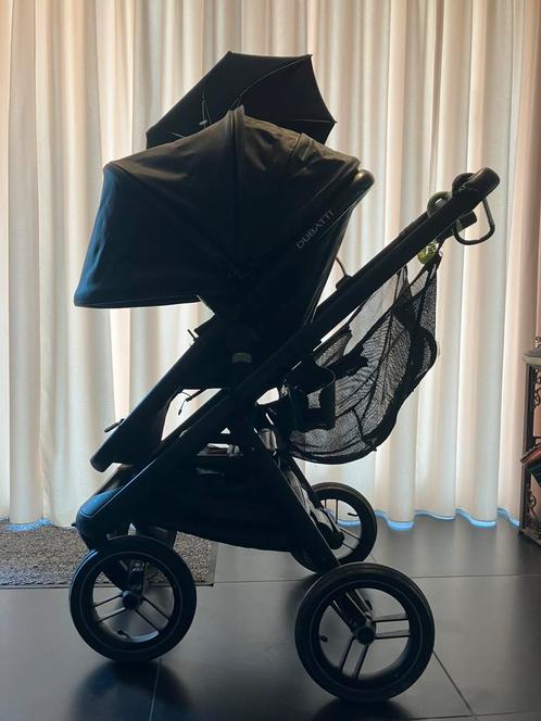 Dubatti one - zwart - lederen bekleding, Kinderen en Baby's, Kinderwagens en Combinaties, Zo goed als nieuw, Overige merken, Luchtbanden