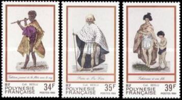 FRANS POLYNESIË 1984 Klederdrachten (II), Michel: 404-06, Po beschikbaar voor biedingen