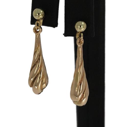 14 karaats gouden fraaie dames pampel oorbellen Vintage, Sieraden, Tassen en Uiterlijk, Oorbellen, Zo goed als nieuw, Hangers