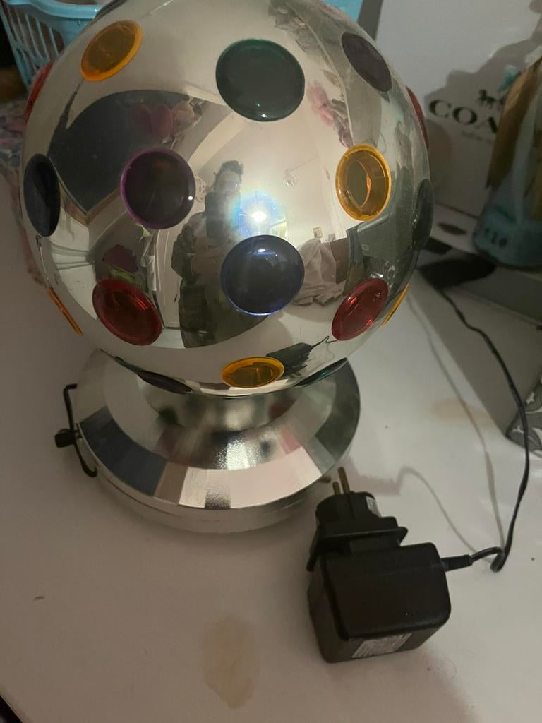 Disco bol met adapter, Huis en Inrichting, Ophalen of Verzenden, Zo goed als nieuw, Minder dan 50 cm