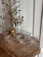 Franse (ijs)coupes bewerkt glas,vintage,zgan, Antiek en Kunst, Ophalen of Verzenden