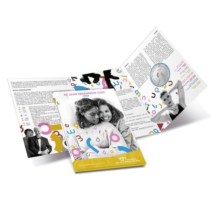 5 euro Nederland 2023 - 50 jaar erkenning COC (Proof), Postzegels en Munten, Munten | Europa | Euromunten, Setje, 5 euro, Overige landen
