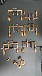 6x GBT BONOMI Antiek messing deurbeslag, Doe-het-zelf en Verbouw, Hang- en Sluitwerk, Ophalen, Gebruikt, Koper of Messing, Klink of Kruk