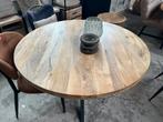 Magazijn leegverkoop ronde eettafel mangohout matrix zwart, Nieuw, Ophalen of Verzenden, Info@wkhome.nl, Argonweg 20 Amersfoort