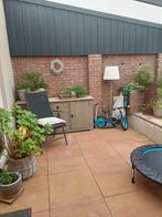 Terras tegels, 60x60cm, Zandkleur / Roestkleur, mediterraans, Tuin en Terras, Tegels en Klinkers, Ophalen, Gebruikt, 10 m² of meer