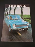 Brochure Simca 1100 LS 1972, Ophalen of Verzenden, Zo goed als nieuw, Overige merken