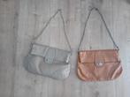 2 echt leren schoudertasjes voor maar €5,- totaal!, Ophalen of Verzenden, Gebruikt, Bruin, Schoudertasje