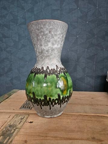 Vintage West Germany Vaas - Groen/Grijs. Duitse vaas. beschikbaar voor biedingen