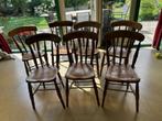 Oude houten stoelen (7 stuks), Huis en Inrichting, Stoelen, Ophalen, Gebruikt, Bruin, Antieke Engelse boerenstoelen
