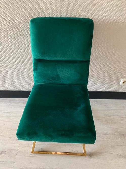 Velvet groene stoelen, Huis en Inrichting, Stoelen, Zo goed als nieuw, Overige kleuren, Ophalen